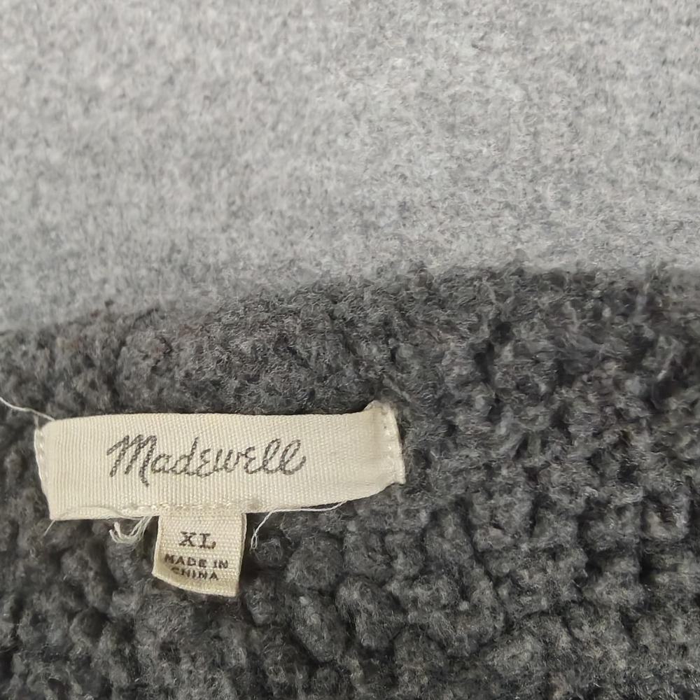 Madewell Coatigan Womens XL Gray Fleece Snap Front Longline Pockets Warm - Picture 3 of 9